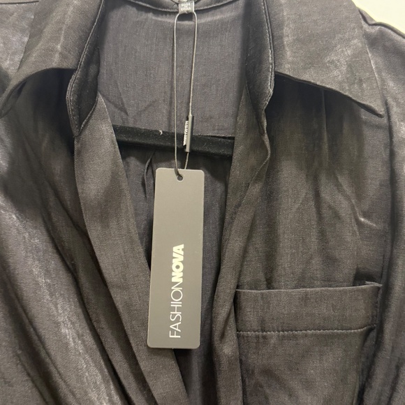 Business Classy Maxi Shirt Dress - Black - Picture 6 of 7